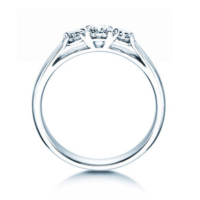 Verlobungsring 3 Stones in 14K Weißgold mit Diamanten 0,40ct G/SI