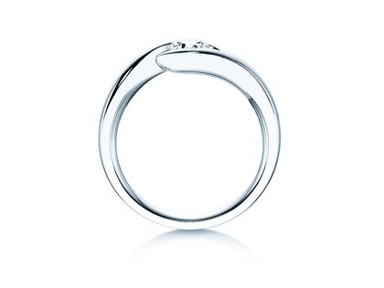 Verlobungsring Twist in 18K Weißgold mit Diamant 0,40ct H/SI