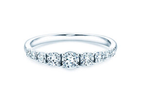 Verlobungsring 9 Diamonds in 14K Weißgold mit Diamanten 0,43ct G/SI