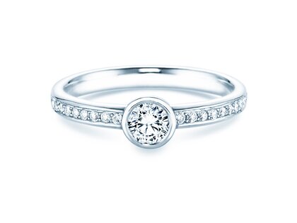 Verlobungsring Eternal Pavé in 14K Weißgold mit Diamanten 0,46ct G/SI