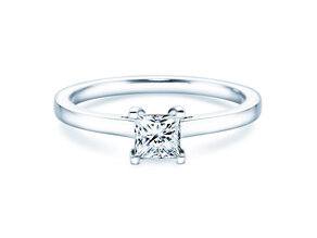 Verlobungsring Princess in 14K Weißgold mit Diamant 0,50ct G/SI