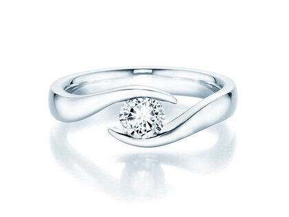 Verlobungsring Twist in Platin 950/- mit Diamant 0,50ct H/SI