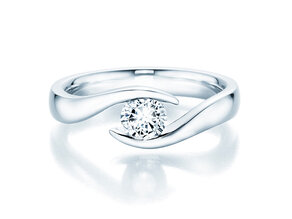 Verlobungsring Twist in Platin 950/- mit Diamant 0,50ct H/SI