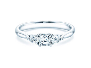 Verlobungsring Vivid Asscher in 14K Weißgold mit Diamanten 0,53ct G/SI