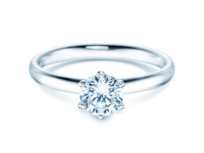 Verlobungsring Classic 6 in 14K Weißgold mit Diamant 0,75ct H/SI