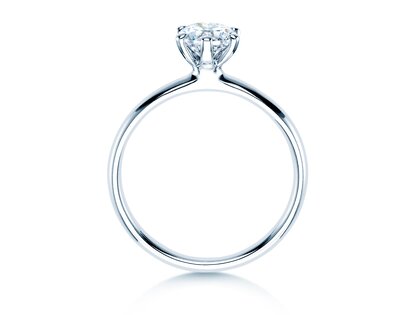 Verlobungsring Classic 6 in 14K Weißgold mit Diamant 0,75ct H/SI