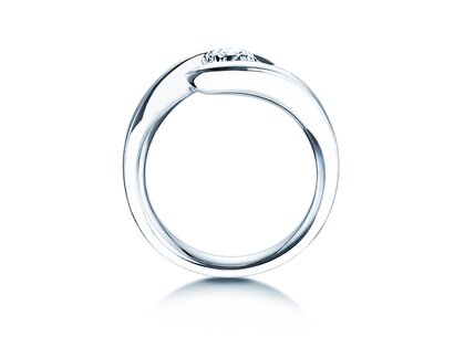 Verlobungsring Twist in 9K Weißgold mit Diamant 0,75ct H/SI