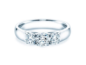 Verlobungsring 3 Stones in 18K Weißgold mit Diamanten 1,00ct G/SI