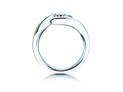 Verlobungsring Twist in 9K Weißgold mit Labordiamant 1,00ct E/VS