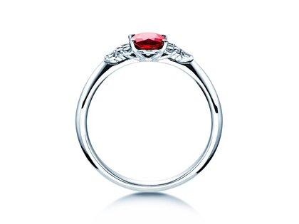 Verlobungsring Vivid in Platin 950/- mit Rubin 1,00ct und Diamanten 0,12ct