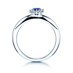Verlobungsring Lovely in 14K Weißgold mit Saphir 0,25ct und Diamanten 0,25ct