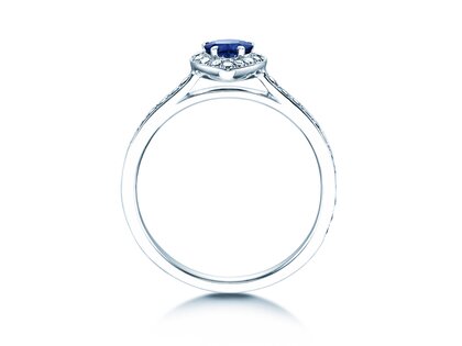Verlobungsring Heart Saphir in Platin