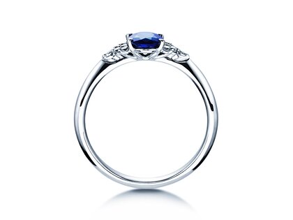Verlobungsring Vivid in 14K Weißgold mit Saphir 1,00ct und Diamanten 0,12ct