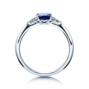 Verlobungsring Vivid in 14K Weißgold mit Saphir 1,00ct und Diamanten 0,12ct