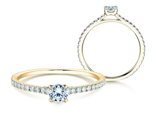 Verlobungsring Pure Diamond in 9K Gelbgold mit Labordiamanten 0,54ct E/VS