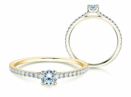 Verlobungsring Pure Diamond in 9K Gelbgold mit Diamanten 0,49ct G/SI