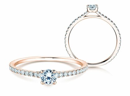 Verlobungsring Pure Diamond in 9K Roségold mit Diamanten 0,49ct G/SI