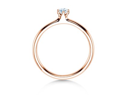 Verlobungsring Classic 6 in 14K Roségold mit Labordiamant 0,15ct E/VS