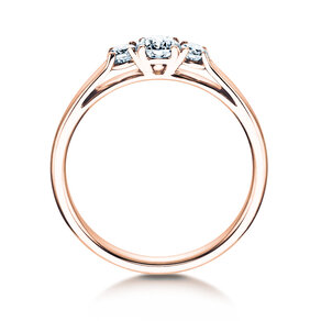 Verlobungsring 3 Stones in 14K Roségold mit Diamanten 0,40ct G/SI