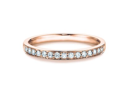 Verlobungsring Alliance in 14K Roségold mit Diamanten 0,21ct G/SI