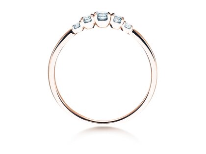 Verlobungsring 5 Diamonds in 18K Roségold mit Diamanten 0,40ct G/SI
