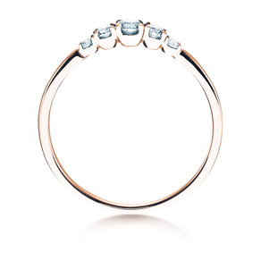 Verlobungsring 5 Diamonds in 18K Roségold mit Diamanten 0,40ct G/SI