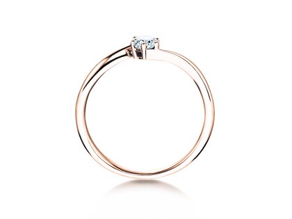 Verlobungsring Devotion in 18K Roségold mit Diamant 0,10ct G/SI