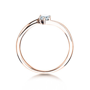Verlobungsring Devotion in 18K Roségold mit Diamant 0,10ct G/SI