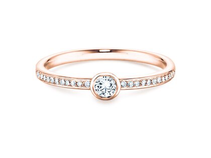 Verlobungsring Eternal Pavé in 14K Roségold mit Diamanten 0,25ct G/SI