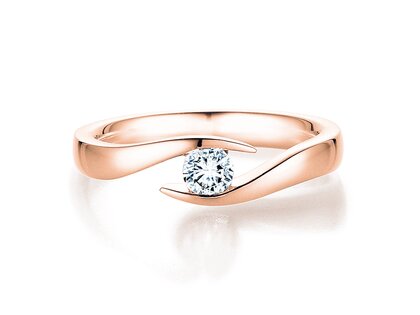 Verlobungsring Twist in 9K Roségold mit Diamant 0,03ct