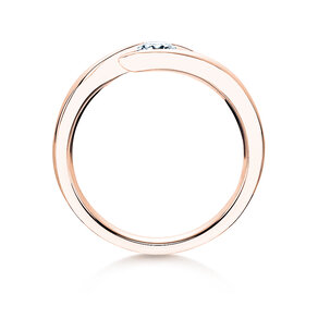 Verlobungsring Twist in 9K Roségold mit Diamant 0,03ct
