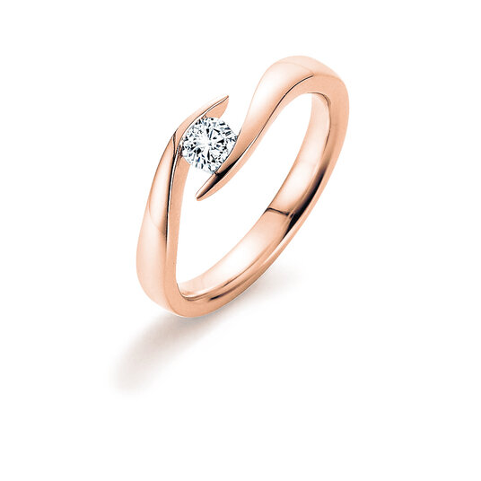 Verlobungsring Twist in 14K Roségold mit Labordiamant 0,25ct D/IF