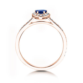Verlobungsring Heart Saphir in 18K Roségold mit Saphir 0,25ct und Diamanten 0,34ct