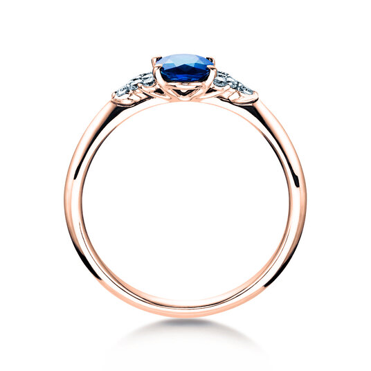 Verlobungsring Vivid in 9K Roségold mit Saphir 1,00ct und Diamanten 0,12ct