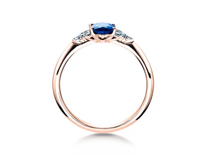 Verlobungsring Vivid in 14K Roségold mit Saphir 1,00ct und Diamanten 0,12ct