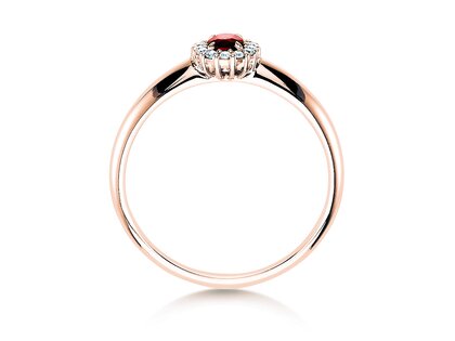 Verlobungsring Jolie in 18K Roségold mit Rubin 0,25ct und Diamanten 0,06ct