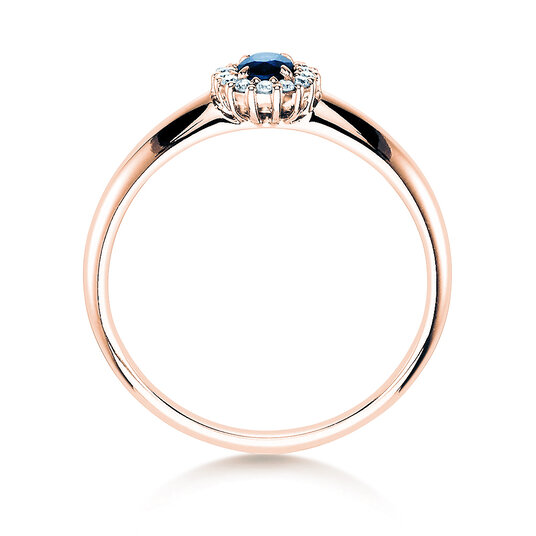 Verlobungsring Jolie in 9K Roségold mit Saphir 0,25ct und Diamanten 0,06ct