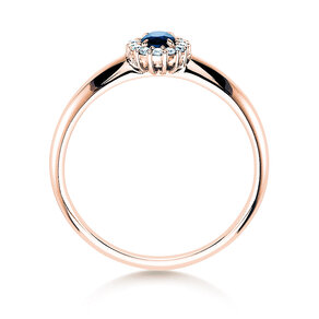 Verlobungsring Jolie in 18K Roségold mit Saphir 0,25ct und Diamanten 0,06ct