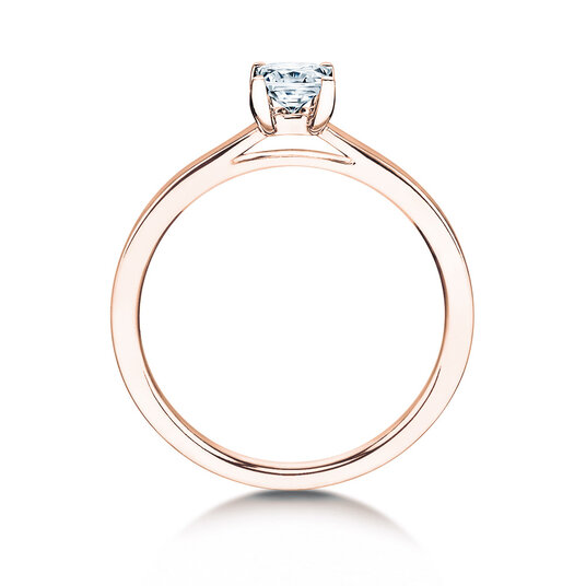 Verlobungsring Princess in 9K Roségold mit Labordiamant 0,15ct