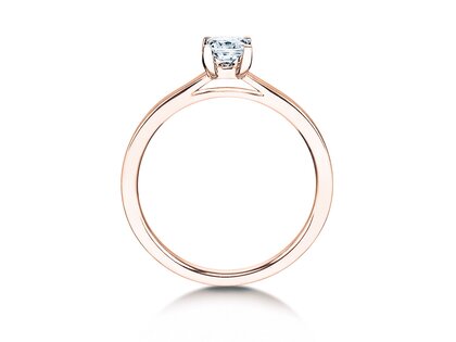 Verlobungsring Princess in 14K Roségold mit Diamant 0,25ct G/SI