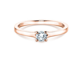 Verlobungsring Modern in 14K Roségold mit Diamant 0,30ct G/SI