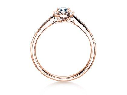 Verlobungsring Halo Petite in 18K Roségold mit Diamanten 0,50ct G/SI