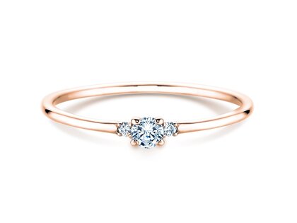Verlobungsring Vivid Petite Diamond in 9K Roségold mit Diamanten 0,10ct G/SI