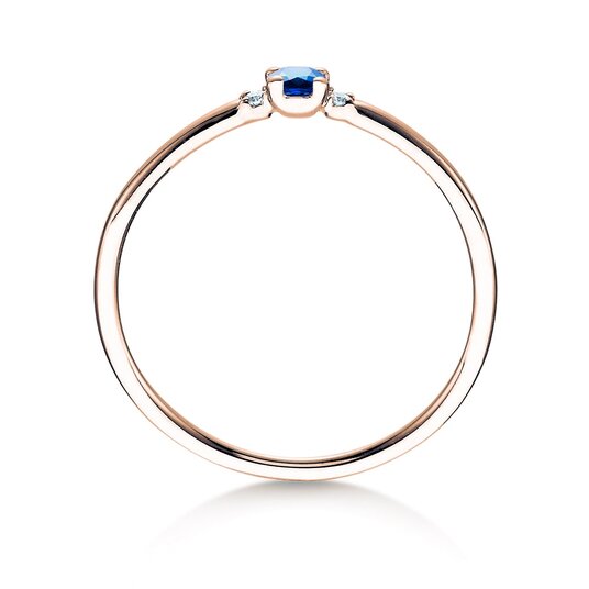 Verlobungsring Vivid Petite in 9K Roségold mit Saphir 0,08ct und Diamanten 0,02ct
