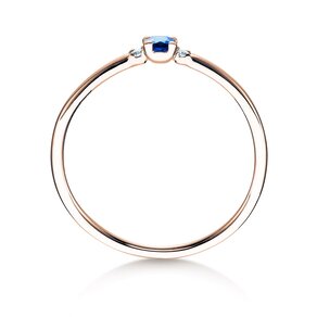 Verlobungsring Vivid Petite in 14K Roségold mit Saphir 0,08ct und Diamanten 0,02ct