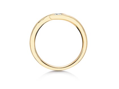 Verlobungsring Twist in 14K Gelbgold mit Diamant 0,10ct H/SI