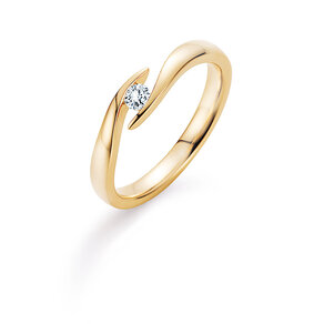 Verlobungsring Twist in 14K Gelbgold mit Diamant 0,10ct H/SI