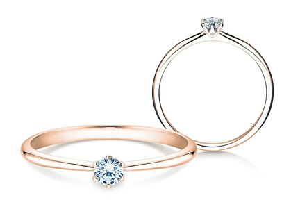 Verlobungsring Spirit in 9K Roségold mit Diamant 0,15ct H/SI