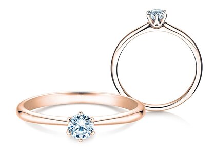 Verlobungsring Spirit in 14K Roségold mit Diamant 0,25ct G/SI