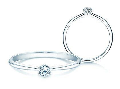Verlobungsring Spirit in 9K Weißgold mit Diamant 0,15ct H/SI